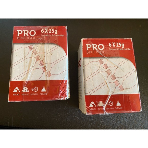 Pro Club Other - Pro Bike Tool 625 G Threaded Co2 Refill Cartridges - Set of 2 Six Packs